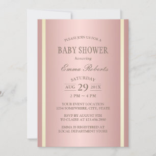 Baby shower Elegant Roos Gold Foil Kaart