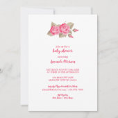 Baby shower Elegant roze & White Roses Kaart (Voorkant)