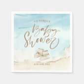 Baby shower Elegant Script Waterverf Beach Servet (Voorkant)