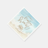 Baby shower Elegant Script Waterverf Beach Servet (Hoek)