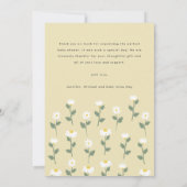 Baby shower Elegant Script Wildflower Foto Bedankkaart (Achterkant)