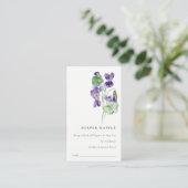 Baby shower Elegant Violet Floral Diaper Raffle Informatiekaartje (Staand voorkant)