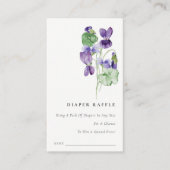 Baby shower Elegant Violet Floral Diaper Raffle Informatiekaartje (Voorkant)