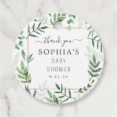 Baby shower Elegant Waterverf Rustisch Botanisch Bedankjes Labels (Voorkant)