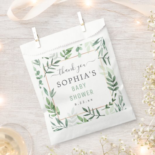 Baby shower Elegant Waterverf Rustisch Botanisch Bedankzakje (Geknipt)