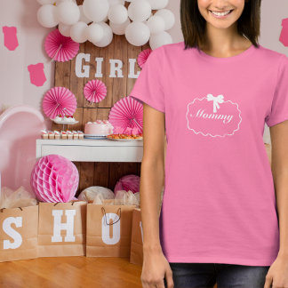 Baby Shower Elegante Strik Meisje Coquette Mama Cu T-shirt