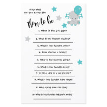 Baby shower Elephan Hoe goed je de kaart kent