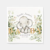 Baby shower Elephant Greenery Servet (Voorkant)