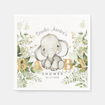 Baby shower Elephant Greenery