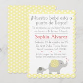 Baby shower Elephant/Invitación Elefantes Kaart (Voorkant / Achterkant)