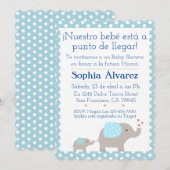 Baby shower Elephant/Invitación Elefantes Kaart (Voorkant / Achterkant)