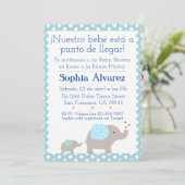 Baby shower Elephant/Invitación Elefantes Kaart (Staand voorkant)