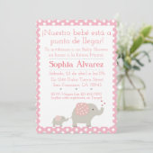 Baby shower Elephant/Invitación Elefantes Kaart (Staand voorkant)
