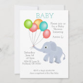 Baby shower Elephant Invitation Kaart (Voorkant)