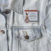baby shower Elephant Monkey & Lion Button (In situ)