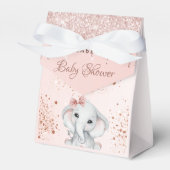 Baby Shower elephant rose gold blush pink glitter Bedankdoosjes (Voorkant Zijde)