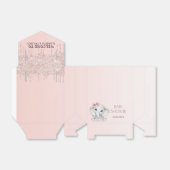 Baby Shower elephant rose gold blush pink glitter Bedankdoosjes (Uitgevouwen)