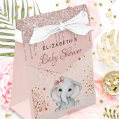 Baby Shower elephant rose gold blush pink glitter Bedankdoosjes