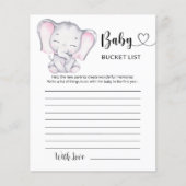 Baby shower Elephant Waterverf Bucket List voor me (Voorkant)
