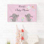 Baby shower, Elephants, BlueBird en Stork, Custom Spandoek (Insitu)