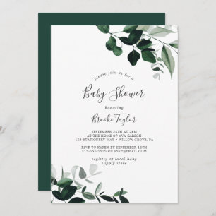 Baby shower Emerald Greenery Kaart