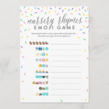 baby shower Emoji Game Card - Nursery Rhymes