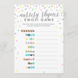 baby shower Emoji Game Card - Nursery Rhymes Programmakaart