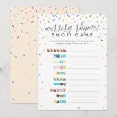 baby shower Emoji Game Card - Nursery Rhymes Programmakaart (Voorkant / Achterkant)