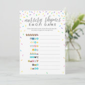 baby shower Emoji Game Card - Nursery Rhymes Programmakaart (Staand voorkant)