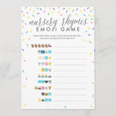 baby shower Emoji Game Card - Nursery Rhymes Programmakaart (Voorkant)