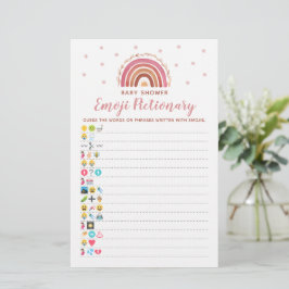 Baby Shower Emoji Pictionary Game Boho Regenboog