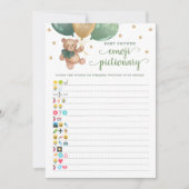 Baby shower Emoji Pictionary Game Teddy Bear Kaart (Voorkant)