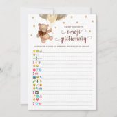Baby shower Emoji Pictionary Game Teddy Bear Kaart (Voorkant)