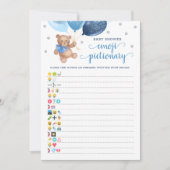 Baby shower Emoji Pictionary Game Teddy Bear Kaart (Voorkant)