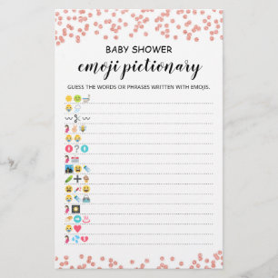 Baby shower Emoji Pictionary met Answers game