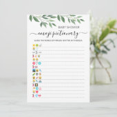 Baby shower Emoji Pictionary spel Kaart (Staand voorkant)