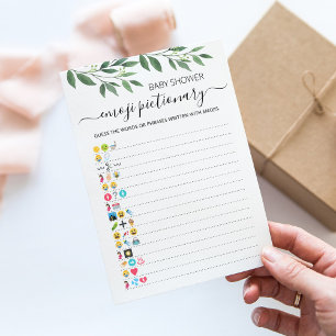 Baby shower Emoji Pictionary spel Kaart