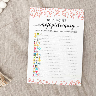 Baby shower Emoji Pictionary spel Kaart