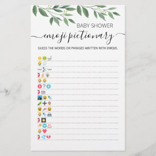Baby Shower Emoji Pictionary spel met antwoorden