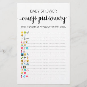 Baby Shower Emoji Pictionary spel met antwoorden
