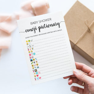Baby Shower Emoji Pictionary spelkaart Kaart