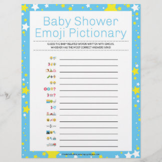 Baby shower Emoji Pictionary [Sterrennacht Blue] Briefhoofd