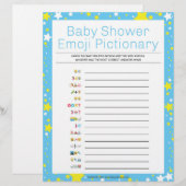 Baby shower Emoji Pictionary [Sterrennacht Blue] Briefhoofd (Voorkant / Achterkant)