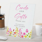 Baby shower- en kaartjes voor wilde bloemen, Water Reclamebord Met Voetstuk (Insitu)