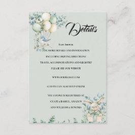 Baby shower Enclosure Card Details Informatiekaartje