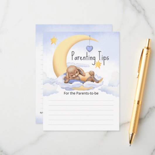  Baby shower Enclosure Cards Parenting Tips. Informatiekaartje (Voorkant / Achterkant in situ)