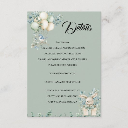 Baby shower Enclosure Kaart Details (Voorkant)