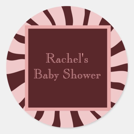 Baby shower envelopzegel ronde sticker (Voorkant)