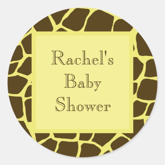 Baby shower envelopzegel ronde sticker (Voorkant)