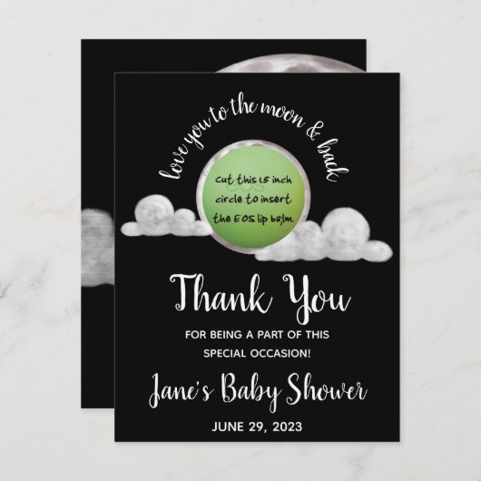 Baby shower EOS Balm Favor (Voorkant / Achterkant)